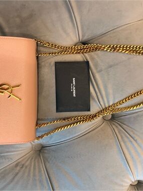 Saint Laurent YSL Kate Small Chain Bag Blush Pink Gold